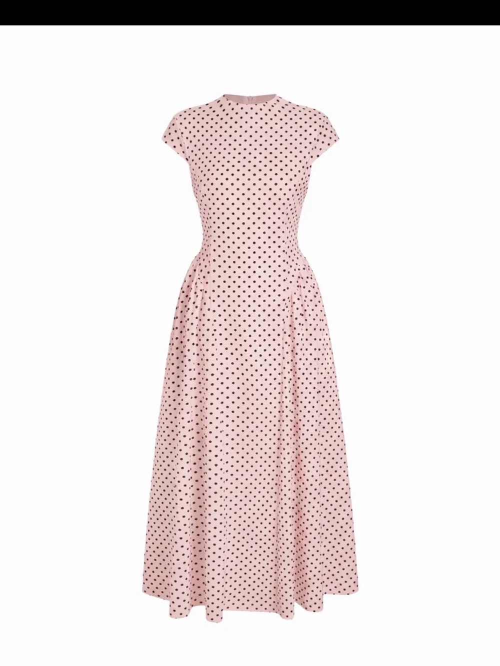 SCULPTURAL POLKA DOT STAND-COLLAR FLARED MAXI DRESS